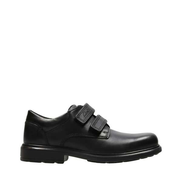 Clarks Boys Remi Pace Kid School Shoes Black | USA-8572934